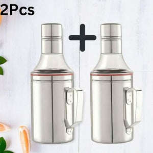 Premium Quality Stainless Steel OIL DISPENSER With Handle (1000ml×2 Bottle Combo)